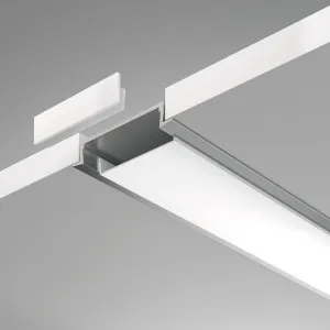 Алюминиевый профиль встраиваемый с фланцем 30x6 (Серебро, 2 м), ALM003S-2M