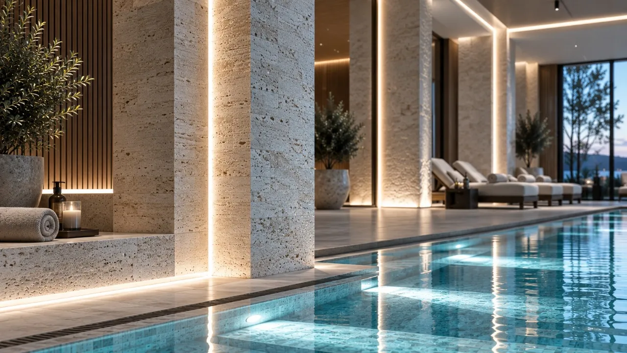 Светодиодное освещение премиального spa-комплекса с бассейном