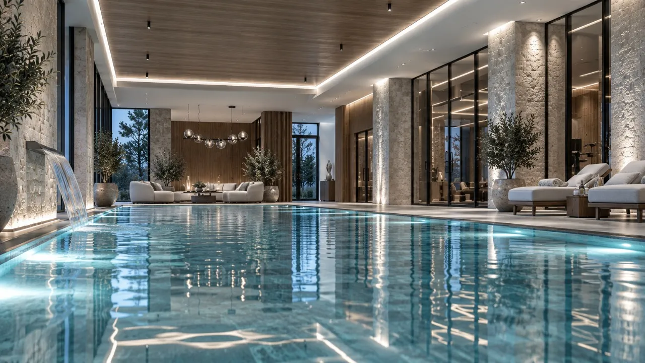 Светодиодное освещение премиального spa-комплекса с бассейном