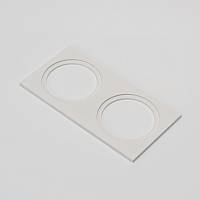 Рамка двойная для MINI COMBO, квадратная, белая алюминиевая, MINI-COMBO-S2-BL