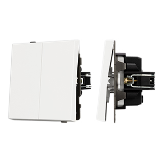 Механизм выключателя двухклавишный непроходной SWT-TENDO-MK02-SFPL-WH (230V, 10A) (Arlight, -)