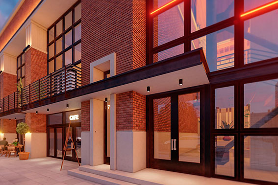 Архитектурная подсветка торгового центра