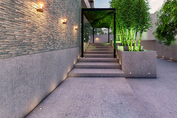 Освещение фасада и придомовой территории