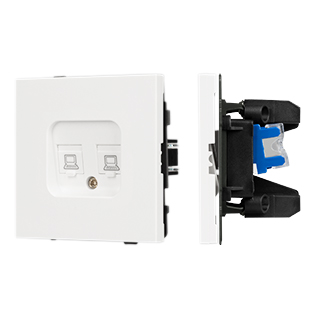 Механизм компьютерной розетки двойной SCT-TENDO-MPC2-SFPL-WH (RJ-45, CAT6) (Arlight, -)