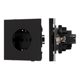Механизм электрической розетки SCT-TENDO-MEU1-SFPL-BK (230V, 16A) (Arlight, -)
