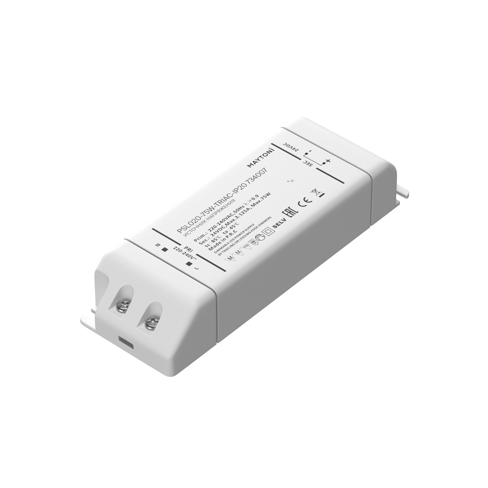Источник напряжения TRIAC 24В 75Вт IP 20