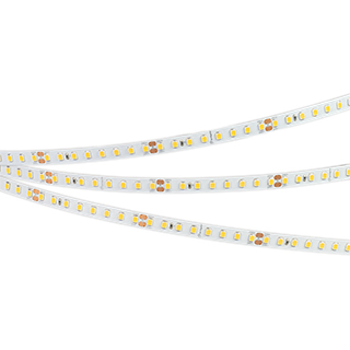 Светодиодная лента RT-A128-8mm 24V Warm3000 (9.6 W/m, IP20, 2835, 5m) (Arlight, высок.эфф.150 лм/Вт)