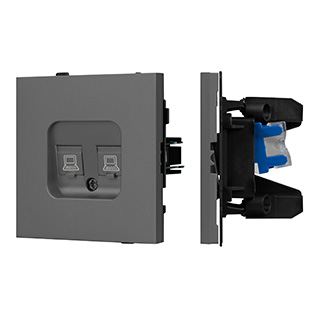 Механизм компьютерной розетки двойной SCT-TENDO-MPC2-SFPL-GR (RJ-45, CAT6) (Arlight, -)