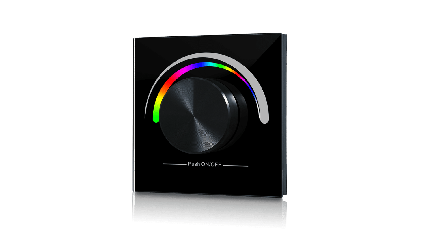 Радио панель W-RGB (B) встраиваемая в стену с валкодером на 1 зону  для RGB ленты, черная, W-RGB-B