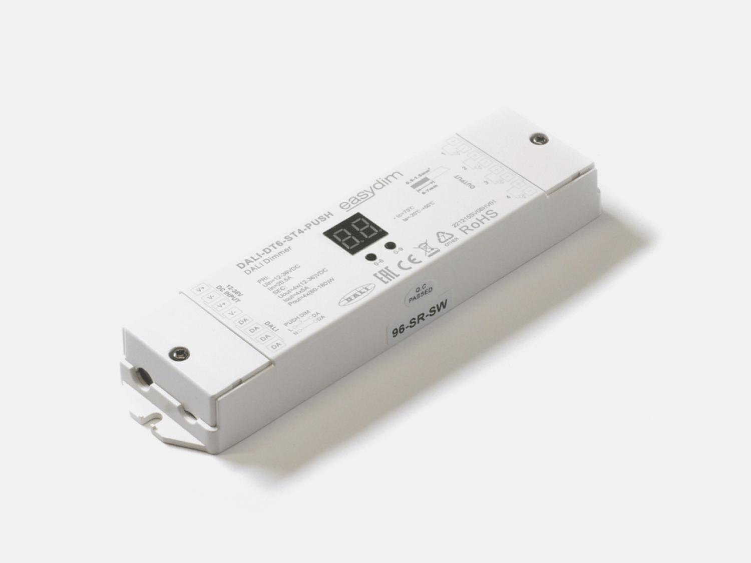 Декодер DALI диммер 12-24В, Push-dim,4 адреса, DALI-DT6-ST4-PUSH