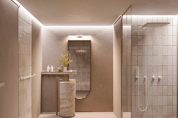 Нежные оттенки ванной в современном стиле