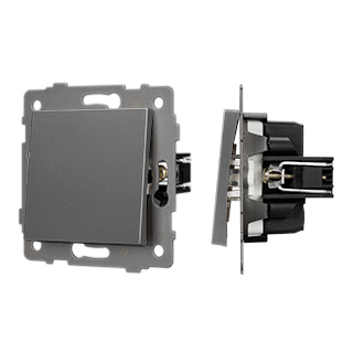 Механизм выключателя одноклавишный перекрёстный SWT-MKX1-PL-GR-V (250V, 10A) (Arlight, -)