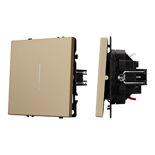 Механизм выключателя одноклавишный проходной LED SWT-NOBE-MKP1-SFPL-L-GD (230V, 10A) (Arlight, -)