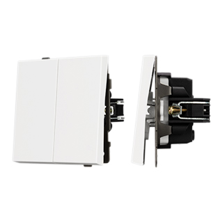 Механизм выключателя двухклавишный непроходной SWT-TENDO-MK02-PL-WH (230V, 10A) (Arlight, -)