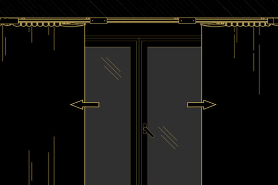 Открытие из центра. Крепление на потолок