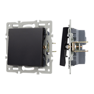 Механизм выключателя одноклавишный проходной SWT-MKP1-PL-BK (250V, 16A) (Arlight, -)