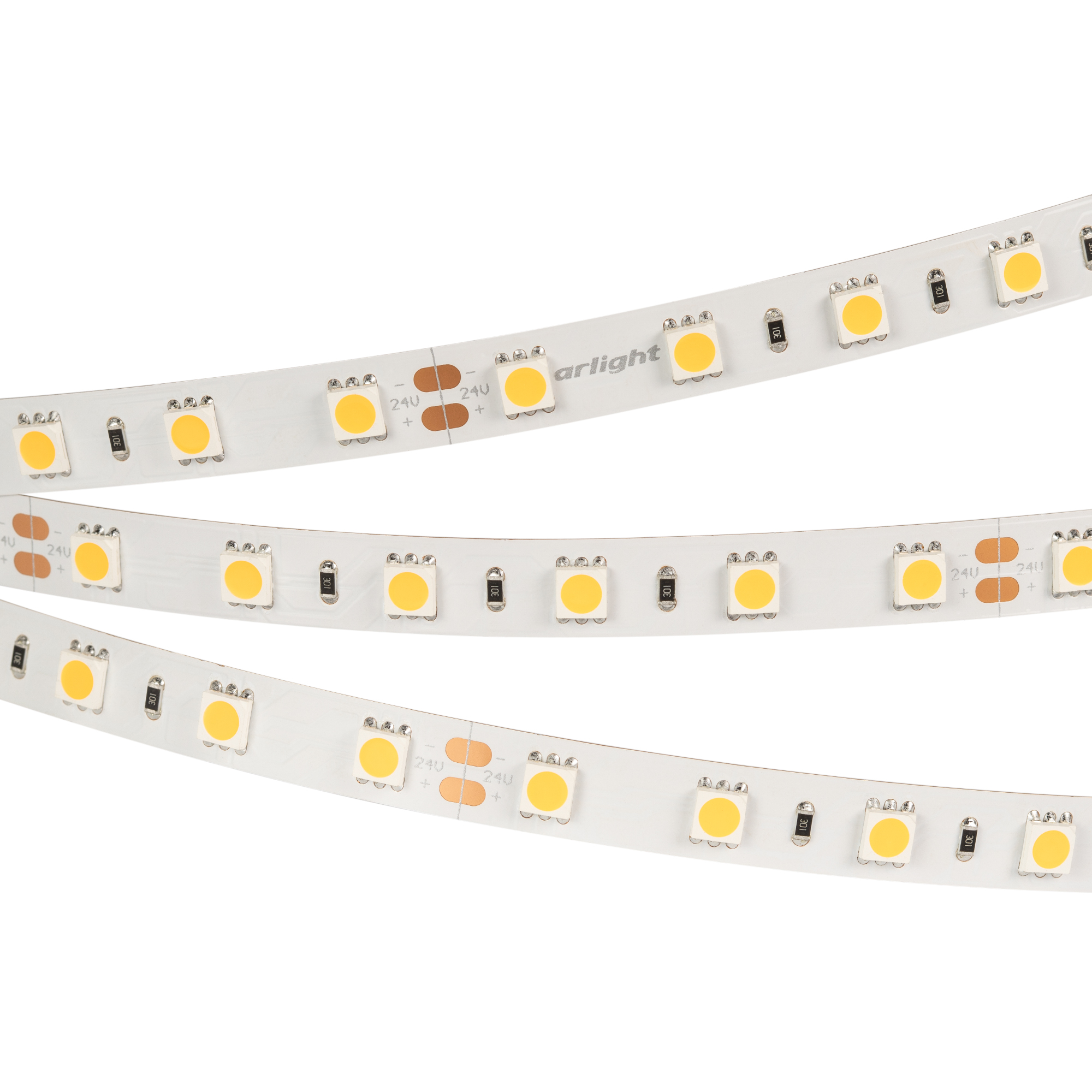 Светодиодная лента RT 2-5000 24V White6000 2x (5060, 300 LED, LUX) (Arlight, 14.4 Вт/м, IP20)