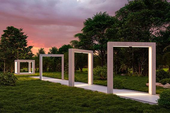 Подсветка МАФ в парке