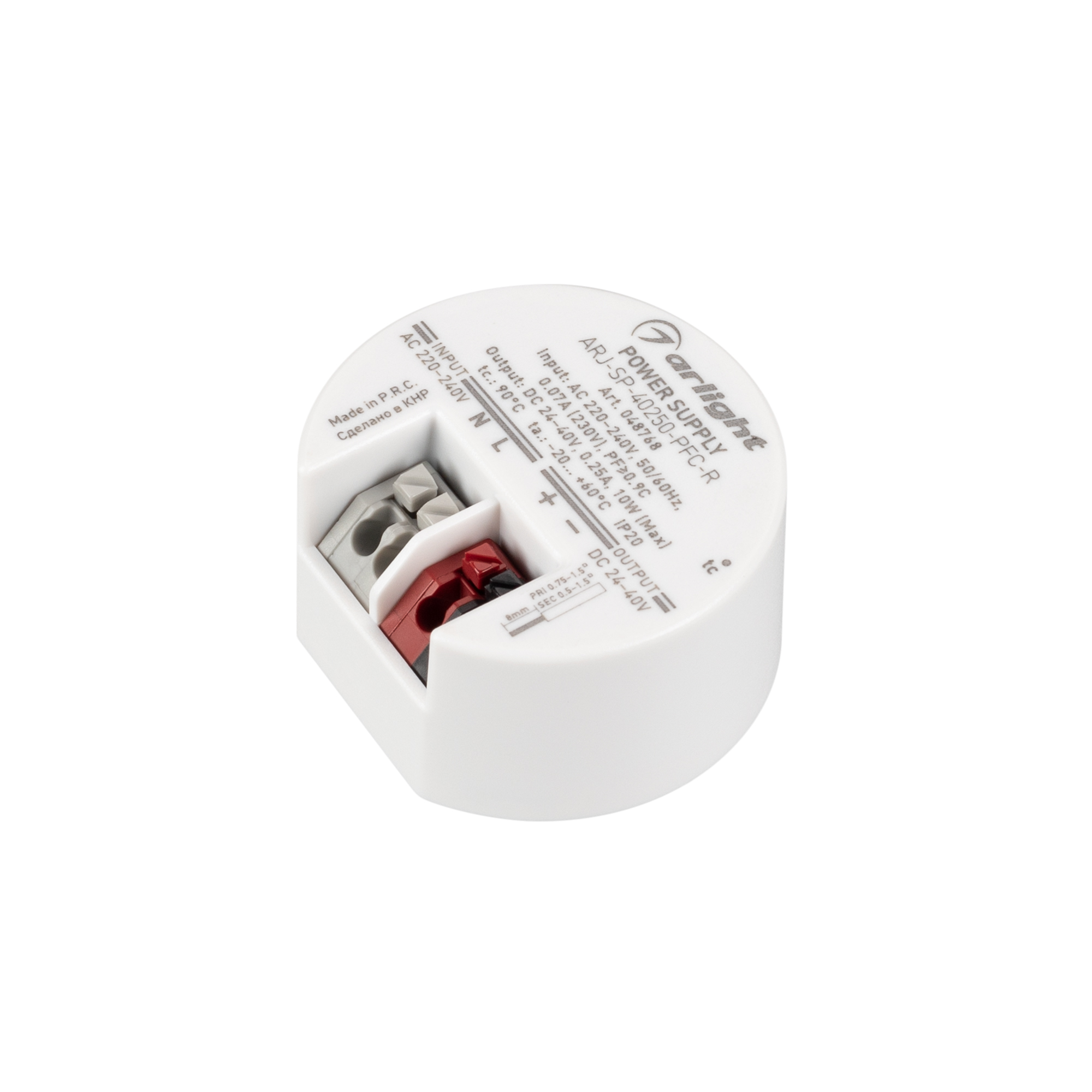 Блок питания ARJ-SP-40250-PFC-R (10W, 24-40V, 250mA) (Arlight, IP20 Пластик, 5 лет)