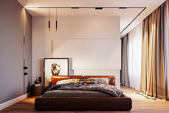 Спальня с панорамными окнами