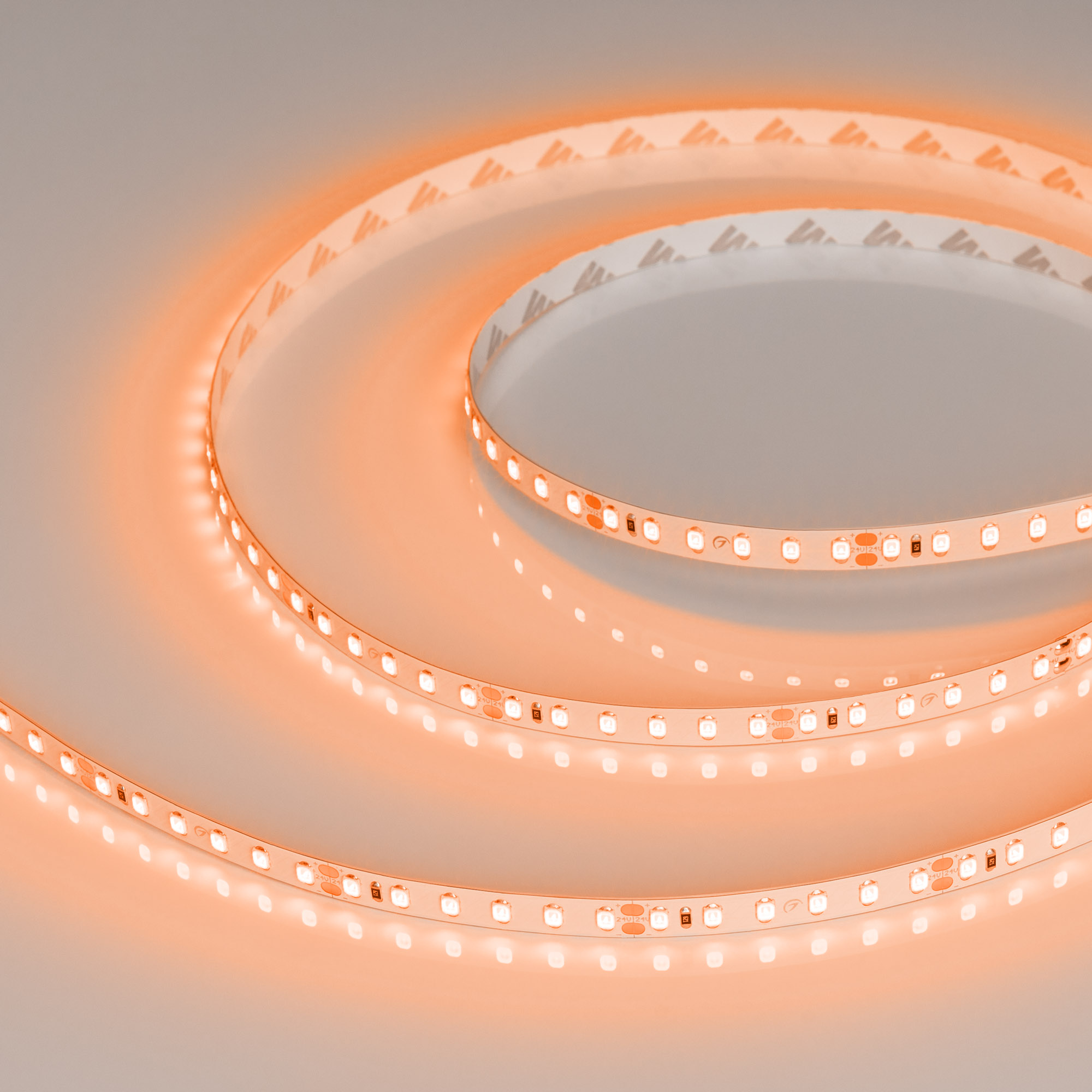 Светодиодная лента RT-A120-8mm 24V Orange (9.6 W/m, IP20, 2835, 5m) (Arlight, -)