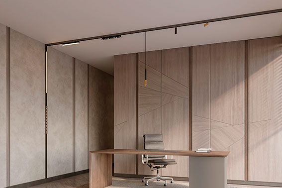 Геометрия кабинета с отделкой деревом