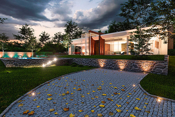 Освещение для дорожек и лестниц ландшафтного участка 