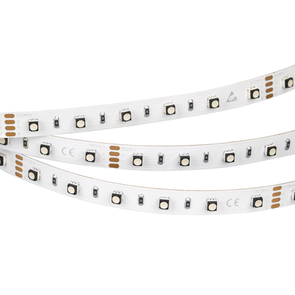 Светодиодная лента MINI-60-24V RGB 10mm (3535, 5m, LUX) (Arlight, 14.4 Вт/м, IP20)