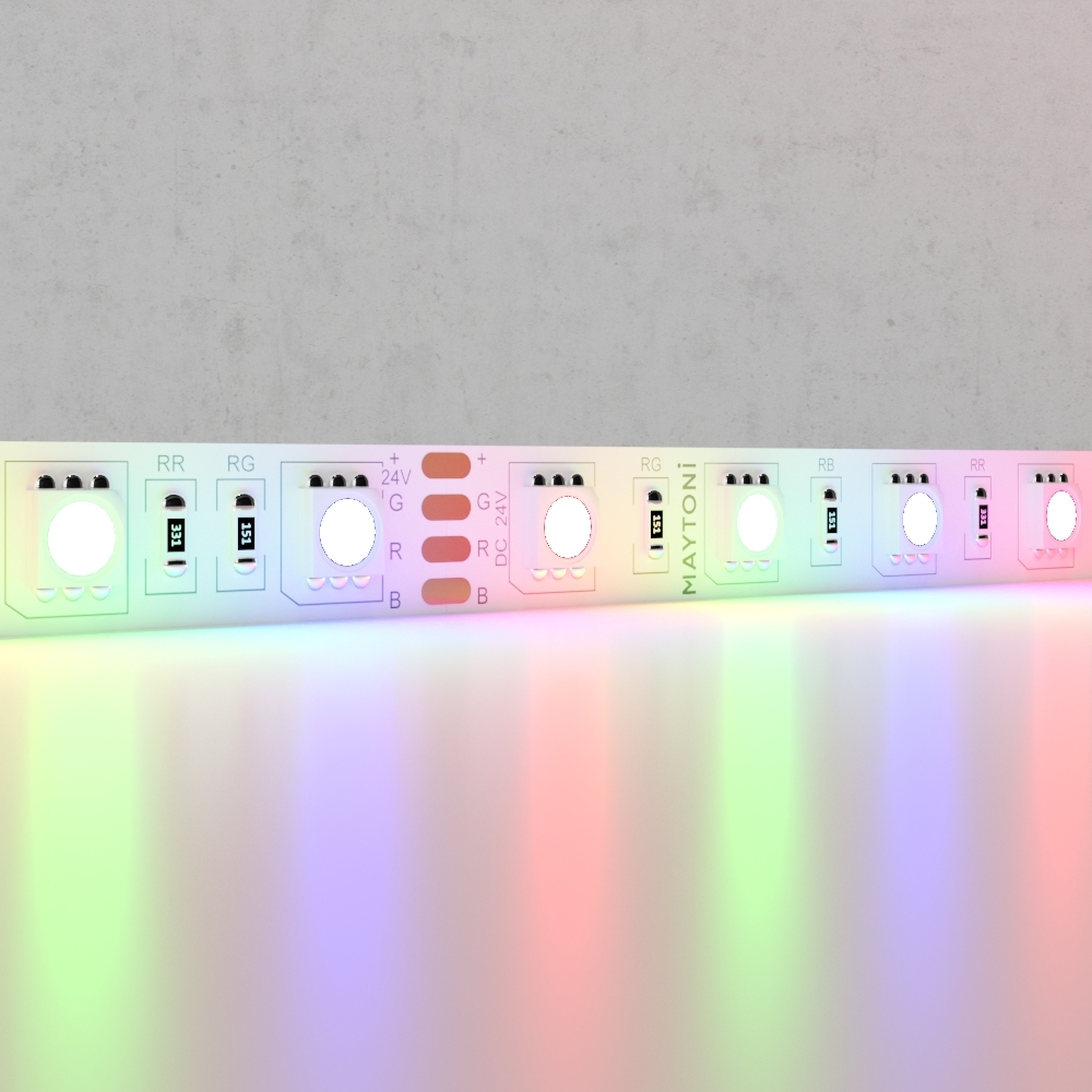 Светодиодная лента 24В 5050 14,4Вт/м Цветная (RGB) 5м IP20