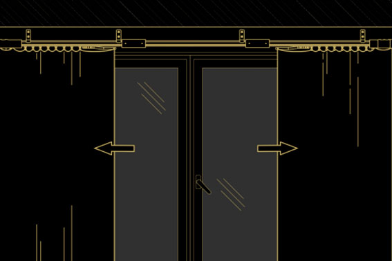 Открытие из центра. Крепление на стену