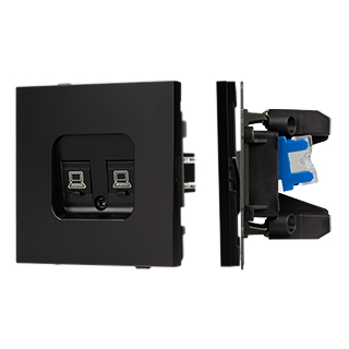 Механизм компьютерной розетки двойной SCT-TENDO-MPC2-PL-BK (RJ-45, CAT6) (Arlight, -)