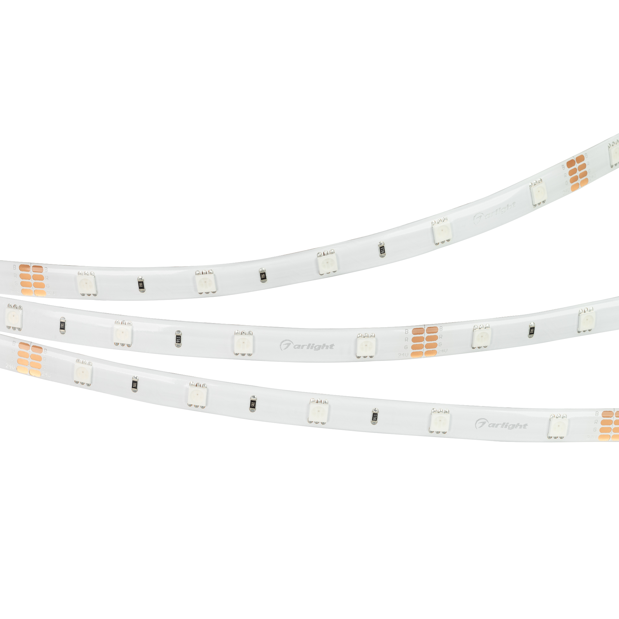 Светодиодная лента RTW 2-5000SE 24V RGB (5060, 150 LED, LUX) (Arlight, 7.2 Вт/м, IP65)