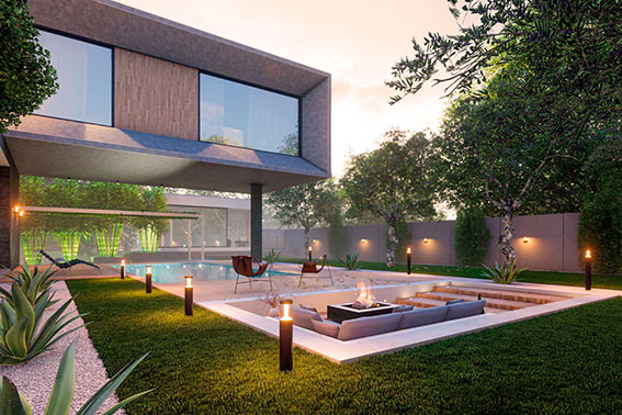 Освещение лаундж-зоны отеля