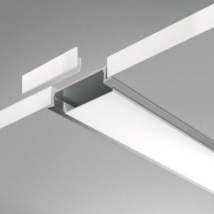 Алюминиевый профиль встраиваемый с фланцем 30x6 (Серебро, 2 м), ALM003S-2M