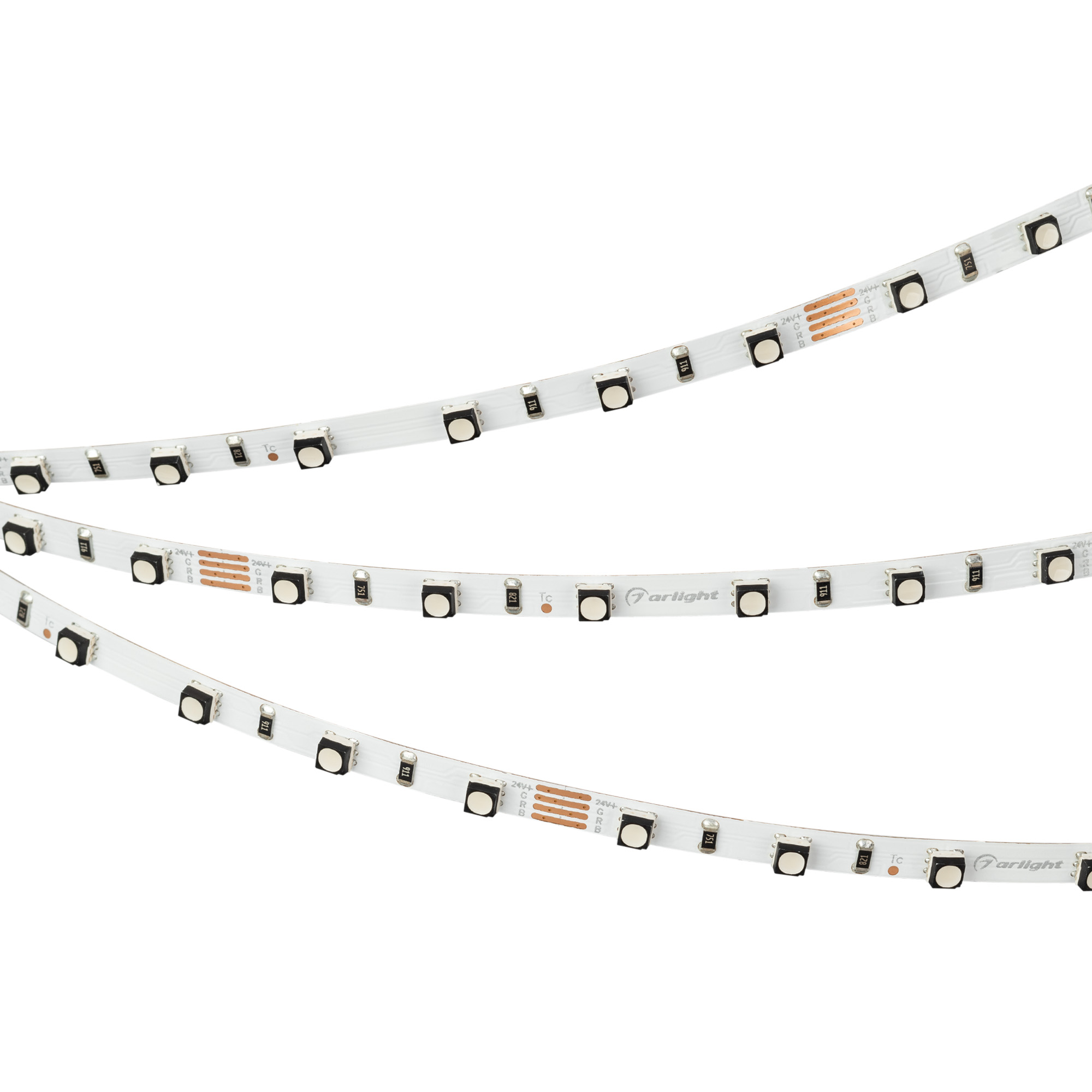 Светодиодная лента MINI-60-24V RGB 5mm (3535, 5m, LUX) (Arlight, 6 Вт/м, IP20)