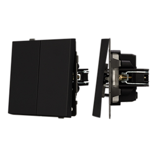 Механизм выключателя двухклавишный непроходной SWT-TENDO-MK02-SFPL-BK (230V, 10A) (Arlight, -)