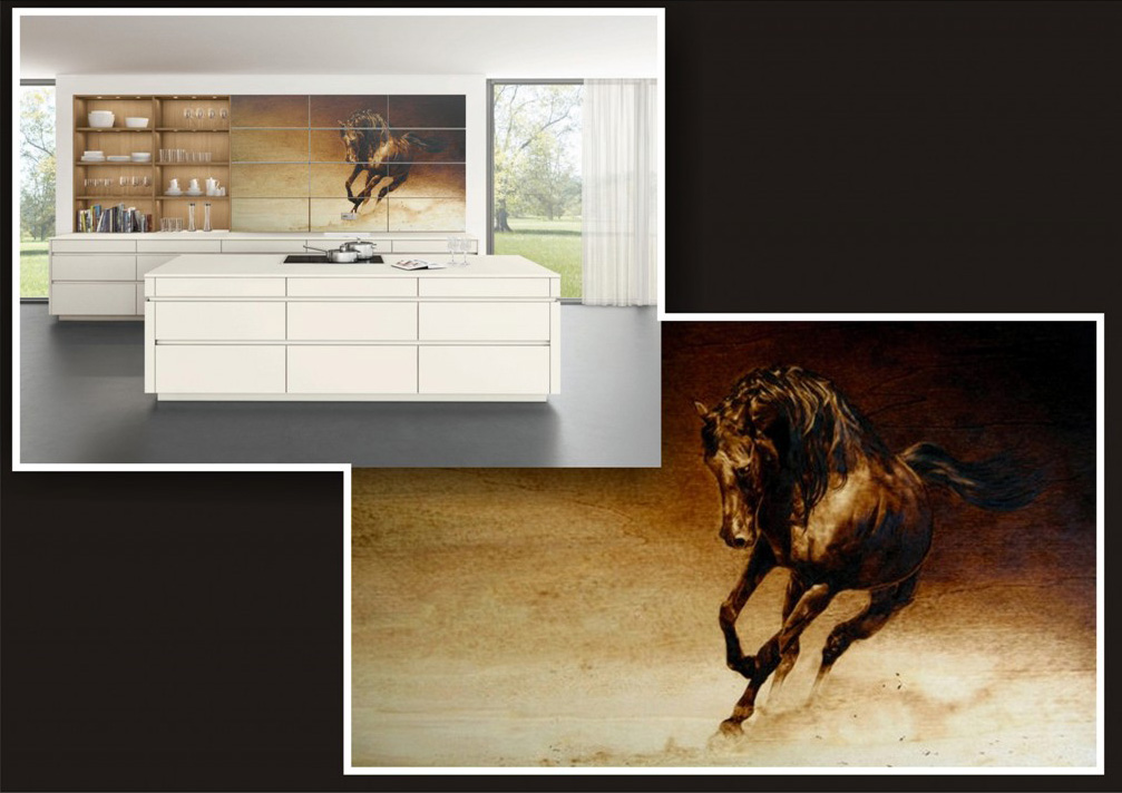 Фасад шкафа с пирографией