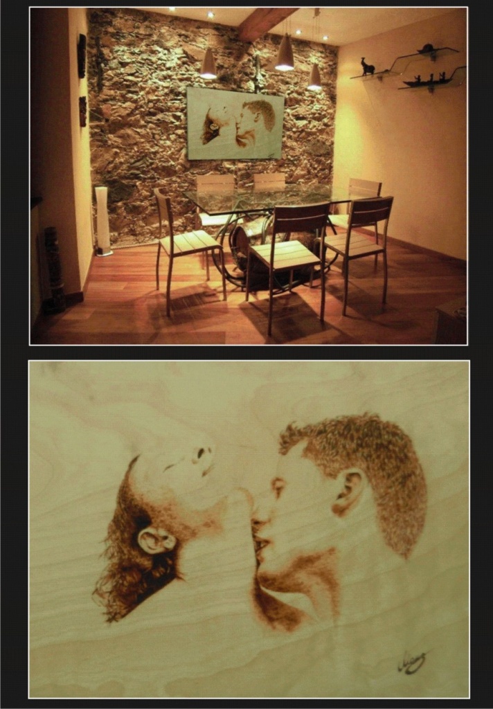 Пирография в интерьере кухни