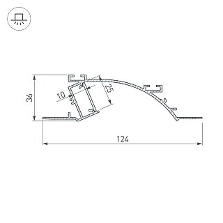 Профиль ALM-ARC-SINGLE-2000 ANOD (Arlight, Алюминий)