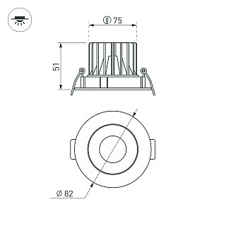 Светильник MS-FORECAST-BUILT-TURN-R82-8W Day4000 (WH-BK, 32 deg, 230V) (Arlight, IP20 Металл, 5 лет)