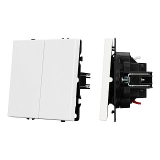 Механизм выключателя двухклавишный проходной SWT-NOBE-MKP2-SFPL-WH (230V, 10A) (Arlight, -)