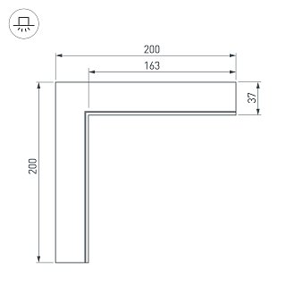 Угол SL-LINIA45-FANTOM внутренний (Arlight, Металл)