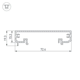 Профиль-держатель KLUS-POWER-W70-BASE-2000 ANOD (Arlight, Алюминий)