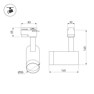 Светильник LGD-GERA-4TR-R55-10W Day4000 (WH, 24 deg, 230V) (Arlight, IP20 Металл, 5 лет)