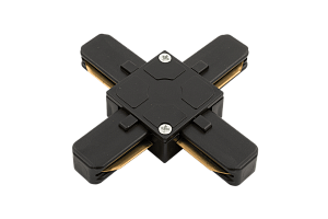 X-Коннектор для однофазных накладных трековых систем, черный,KXZ-BL-X