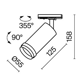 Трековый светильник   Focus Led Zoom Unity 4000K 12Вт 15°-50°
