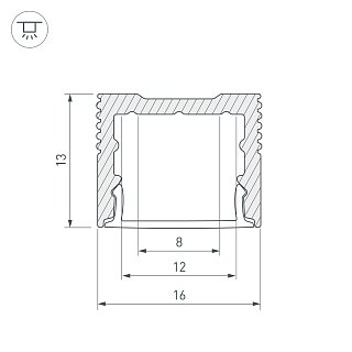 Профиль SL-SLIM-H13M-2000 BLACK (Arlight, Алюминий)