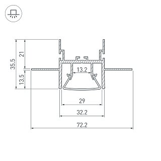 Профиль FOLED-CEIL-CENTER-2000 (Arlight, Алюминий)