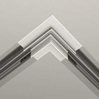 Коннектор угловой Exility встраиваемый под ГКЛ 12,5мм, белый