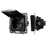 Механизм розетки влагозащищённый SCT-MCP-PL-BK-V (250V, 16A) (Arlight, -)